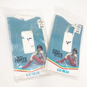 Le Roi Vintage Tights Seamless Pink Roses Size 2-4 NEW in Package